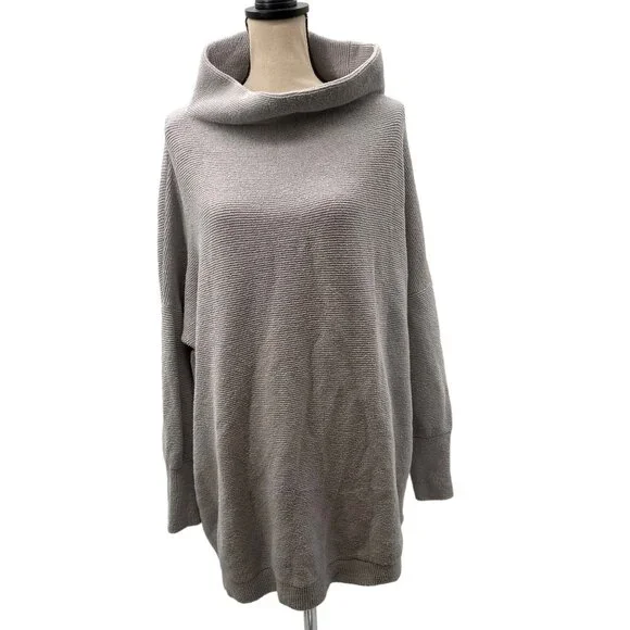 Free People Women's Large Light Grey Cowl Neck Cozy Pullover - Picture 1 of 6